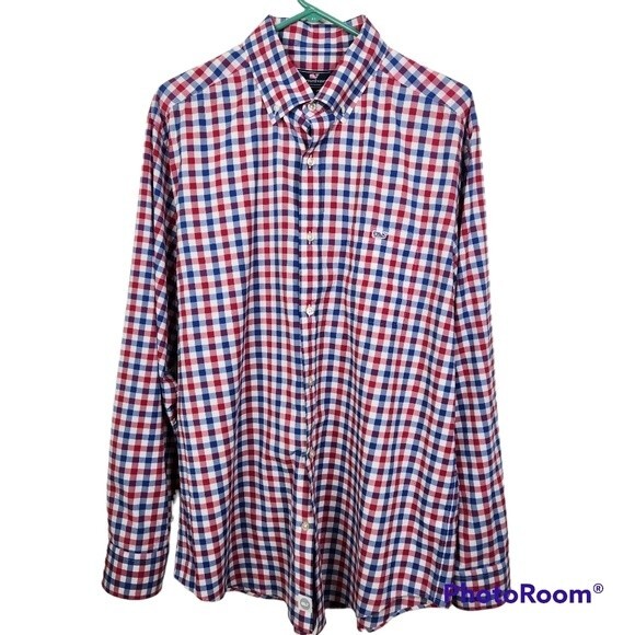 Vineyard Vines Mens Performance Classic Fit Long Sleeve Trucker Shirt Size L - Picture 1 of 6